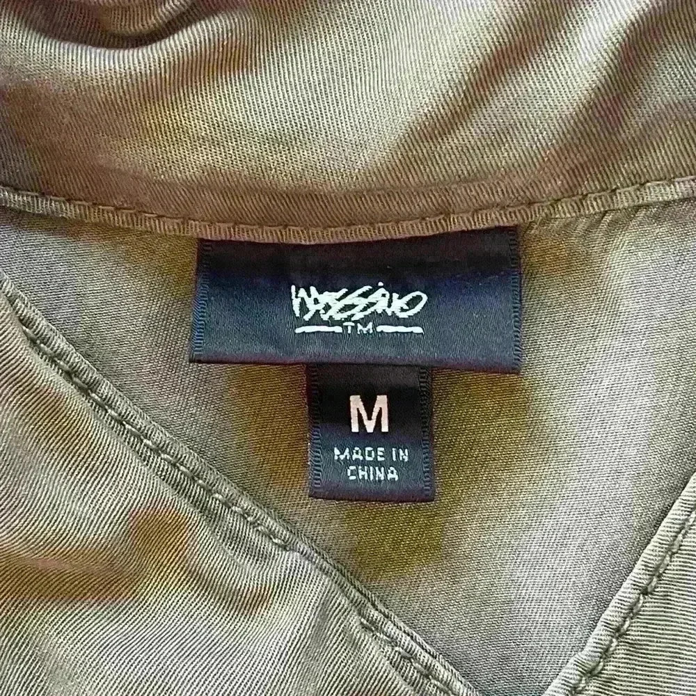 Mossimo Olive Green Button Down Utility Cargo Vest Pockets Medium - Picture 8 of 10